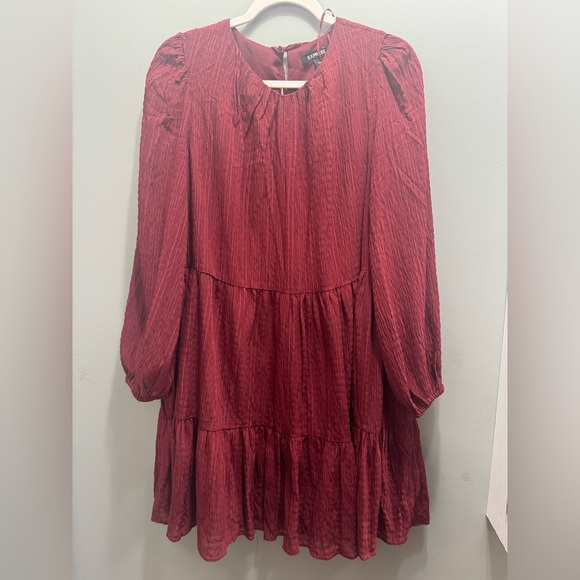 Express Burgundy Textured Dress - Picture 1 of 4